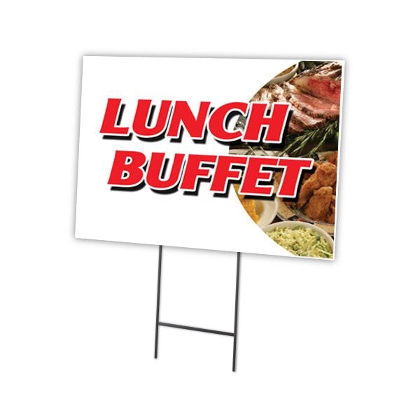 Signmission Lunch Buffet Yard Sign & Stake outdoor plastic coroplast window, C-2436 Lunch Buffet C-2436 Lunch Buffet - main